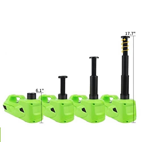 Gato hidráulico eléctrico de 5 toneladas en su estuche.