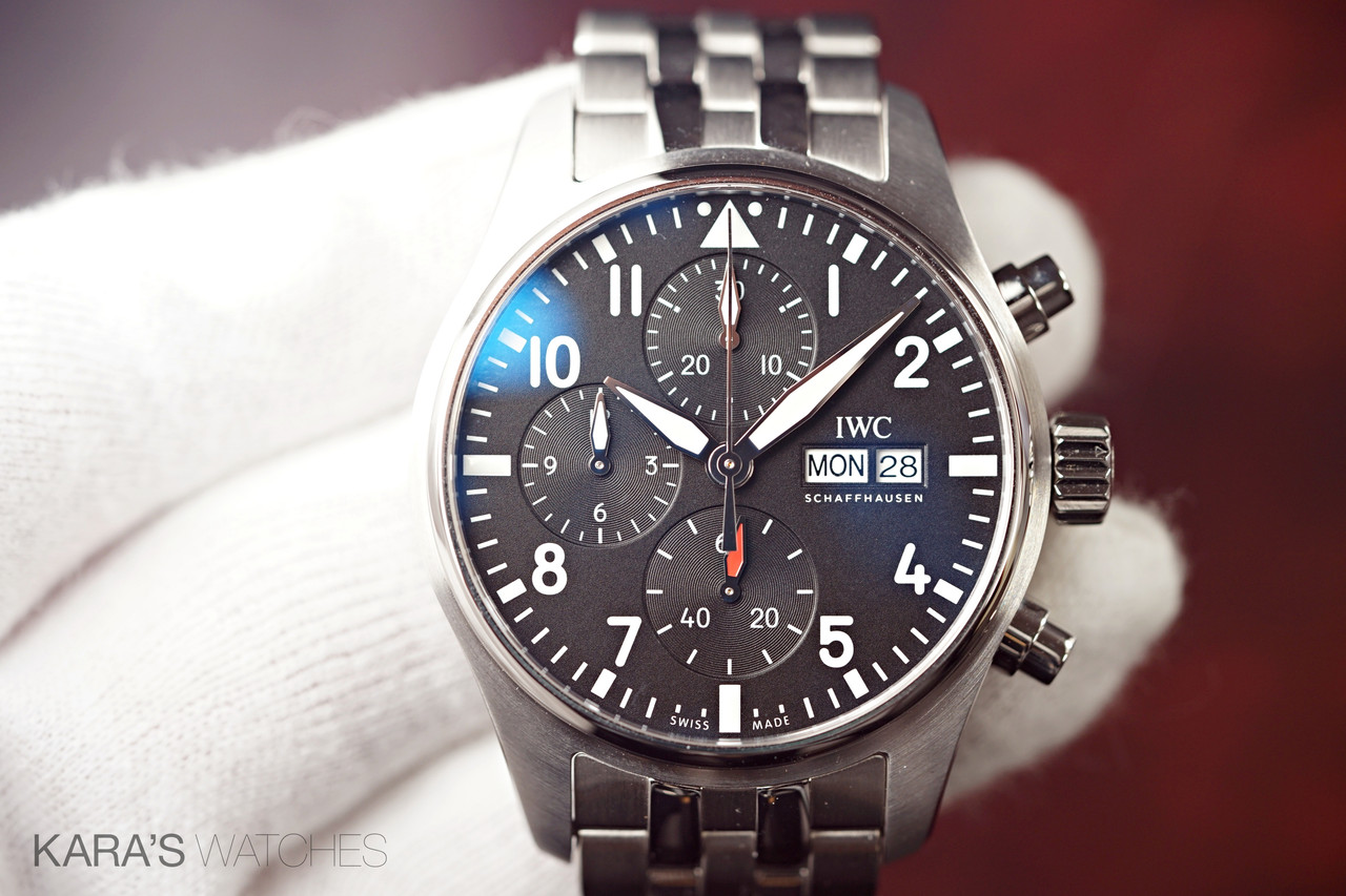 IWC Pilot Chronograph Black Dial Stainless Steel NEW IW388113 image 2