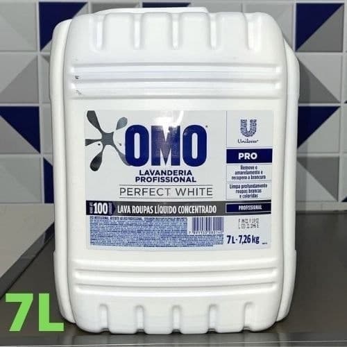 Sabão Líquido Omo Lavanderia Profissional Perfect White 7L – 1 Unidade