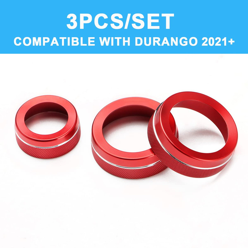 3pcs RED AC Climate Control Knob Ring Covers For Forester Impreza