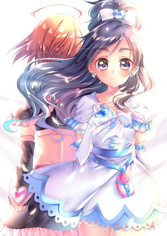 misumi-nagisa-yukishiro-honoka-cure-black-and-cure-white-precure-and-1-more-drawn-by-touki-matsuri