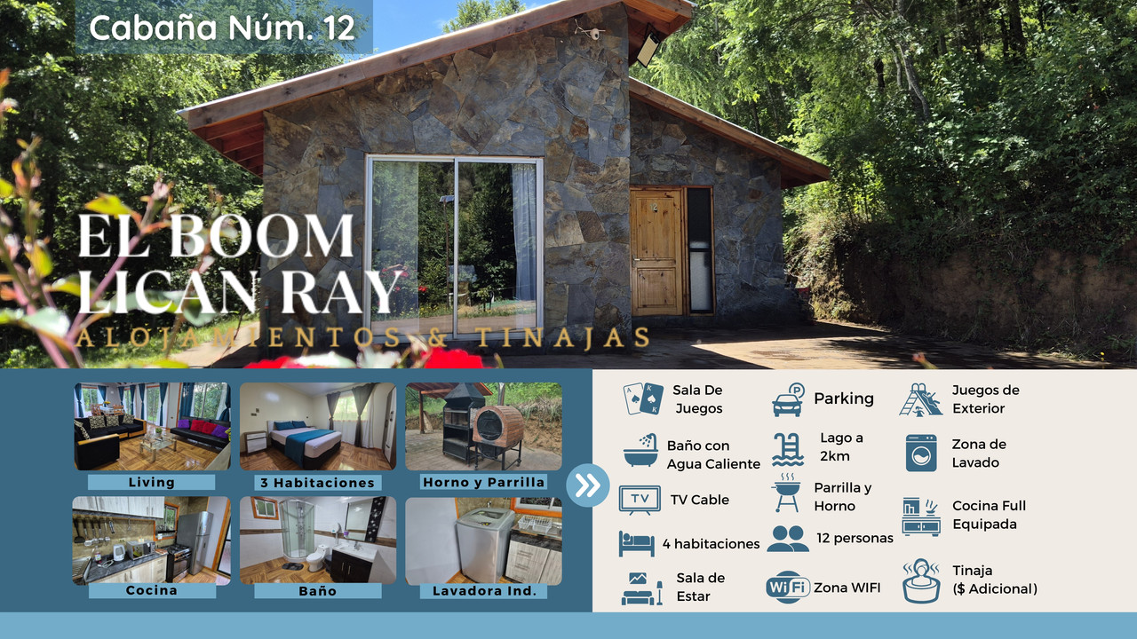 Cabaña N°12  en El Boom Lican Ray