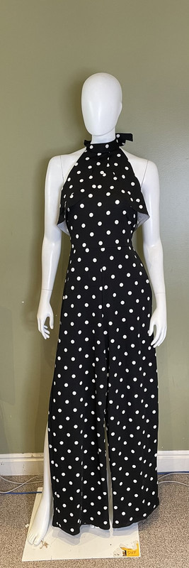 BEBE BLACK/WHITE POLKA DOT JUMPER 701144 A WOMENS 10