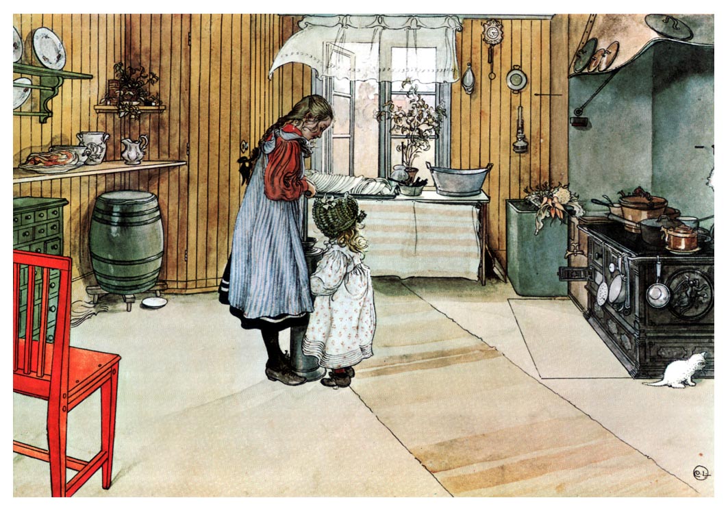 06-ls-Larsson-1894-The-Kitchen-watercolor