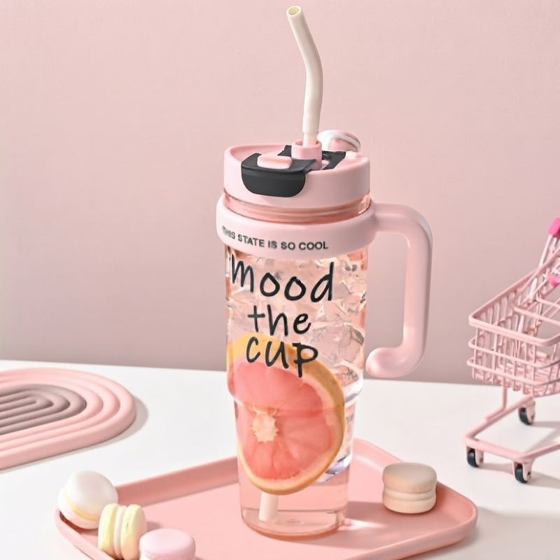 Mood The Cup 900ml Plastic Tumbler Bottle with Dual-Drink Lid