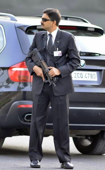 A Special Group commando with a P90 personal defense weapon used