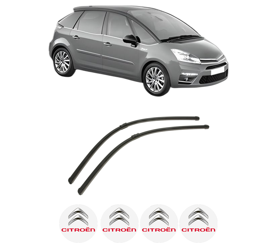 Set stergatoare auto CITROEN C4 PICASSO I MPV (UD_) din 2006-2013, pentru parbriz auto, 2 bucati, Bosch Aerotwin, din cauciuc siliconat rezistent, 4 Stickere Auto CITROEN