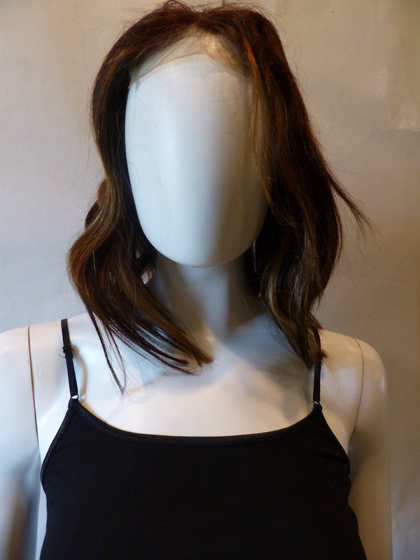 4X4 12" CLOSURE STRAIGHT BOB HAIR WIG BLONDE/BROWN