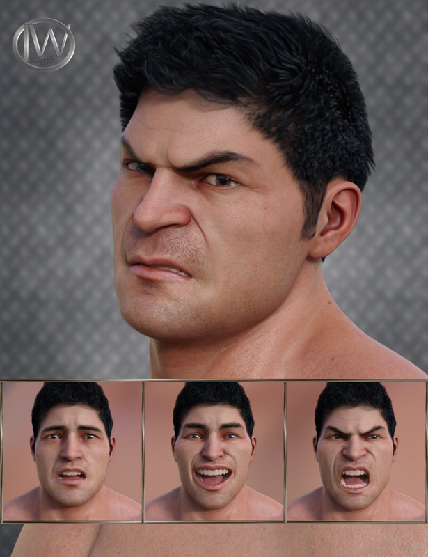Strong Man - Expressions for Genesis 8 Male and The Brute 8 Strong Man - Expressions for Genesis 8 Male and The Brute 8
