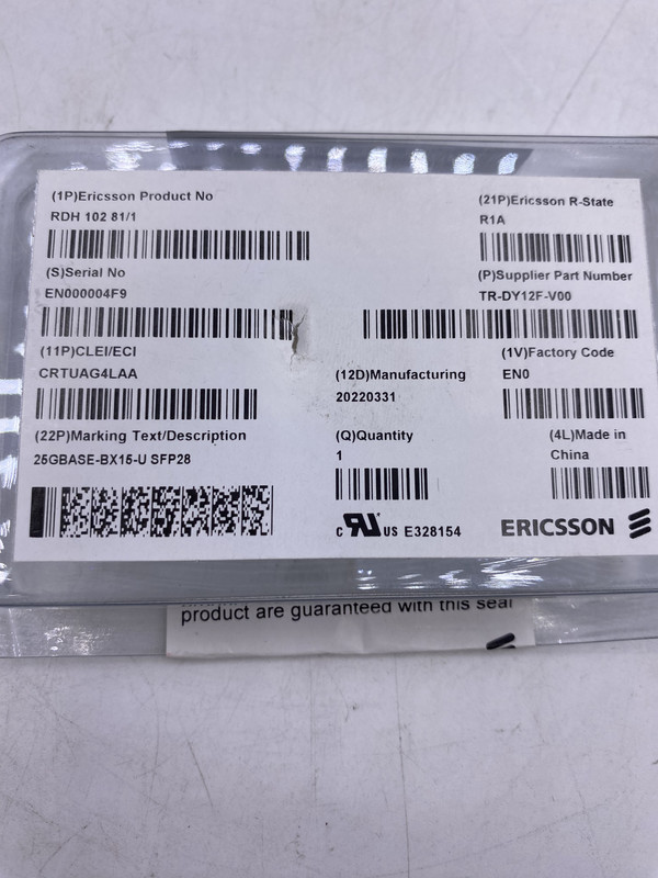 ERICCSON 25GBASE-BX15-U SFP28 BIDI TRANSCEIVER MODULE RDH10281/1