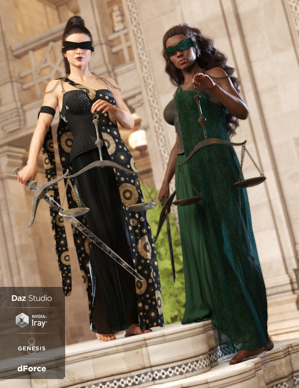 dForce Lady Justice Outfit Textures