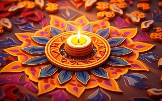 Flower Rangoli for Diwali