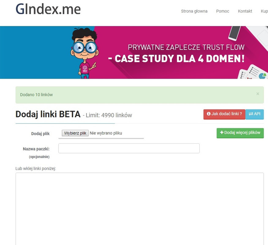 początek linkowania