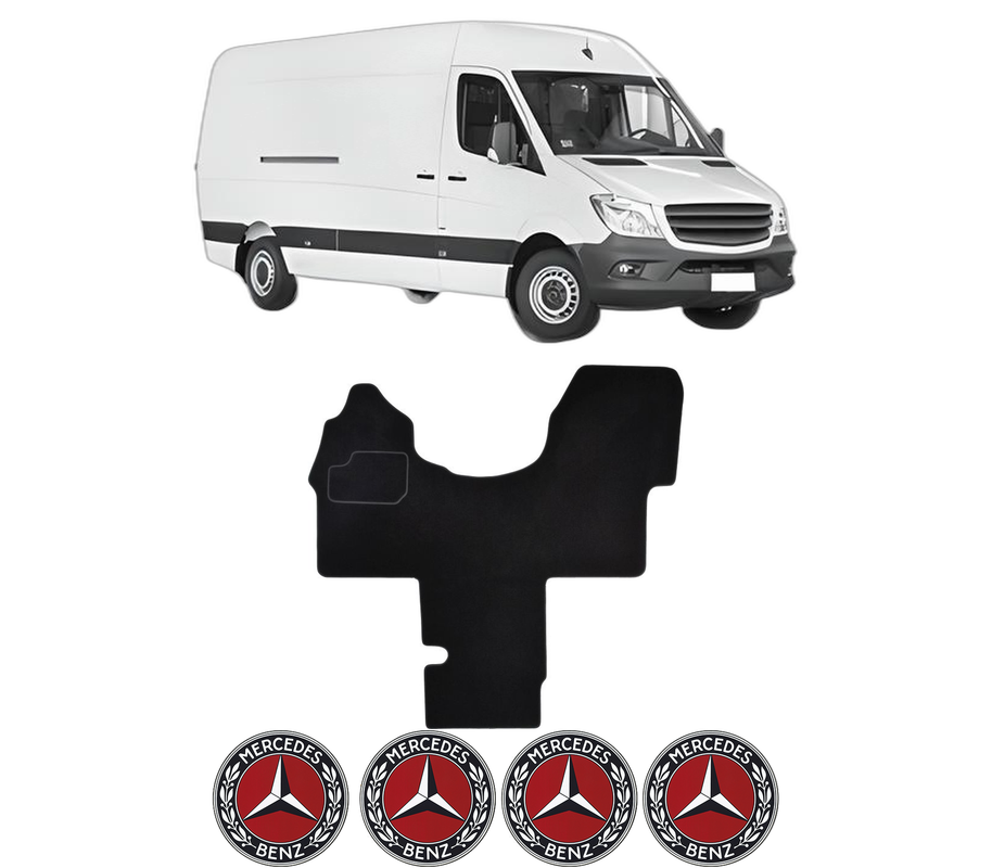 Set Covorase Presuri MERCEDES-BENZ SPRINTER 3-t Van (B906) din 2006-2018, Auto, Material Textil Mocheta, 4 Stickere auto cu MERCEDES-BENZ