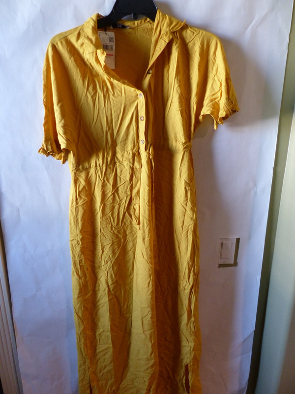 MANGO LIGHT YELLOW DRESS WOMENS S 4302 7765