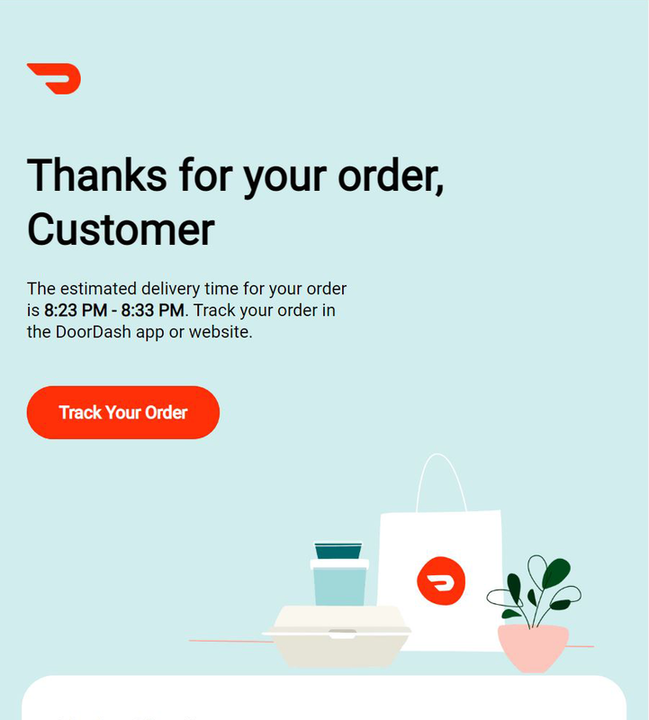 Doordash transactional email