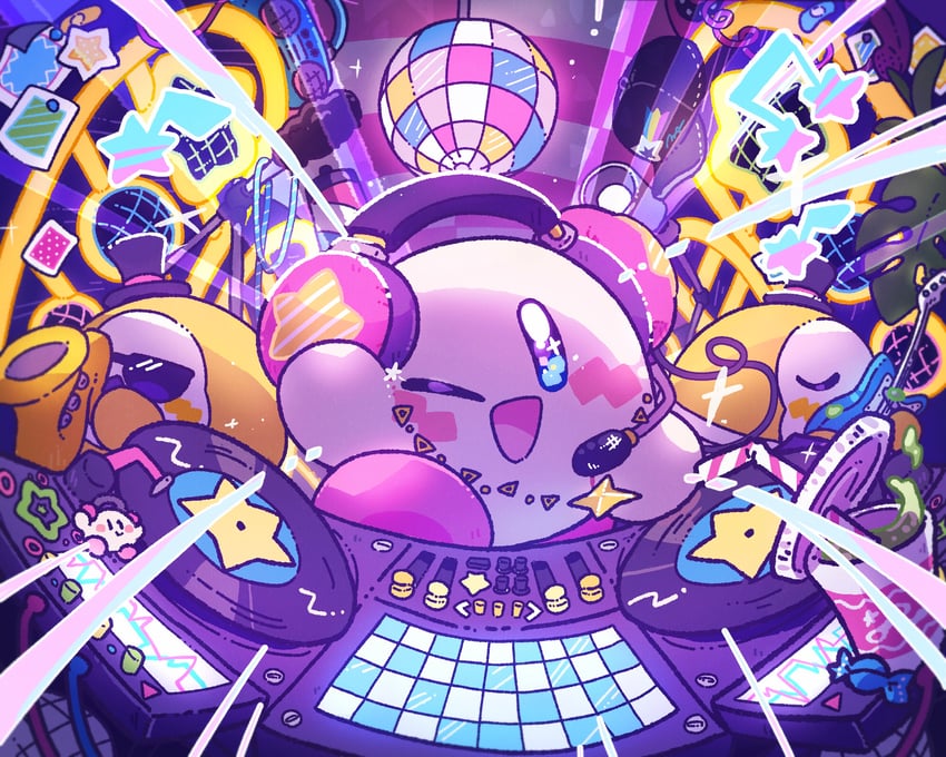 kirby-and-waddle-dee-kirby-drawn-by-haru