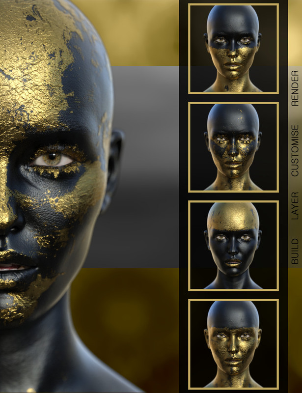 Full Body Gold Leaf Builder Genesis 8.1 Female