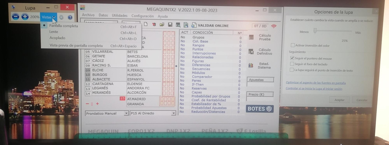 MEGAQUIN 1X2 ver en grande con lupa windows 200 foto