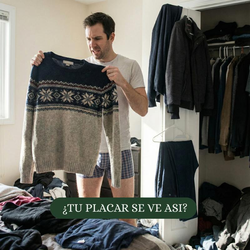 Placard desordenado y sin ropa de verano