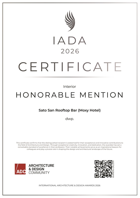 L IADA2026 Sato San Rooftop Bar certificate