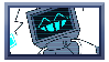 closeup stamp of hex smiling