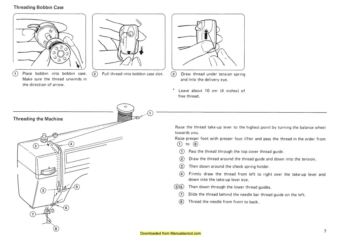 New Home 300 Sewing Machine Threading Guide