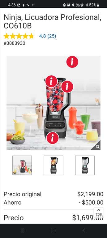 Costco Ninja, Licuadora Profesional, CO610B