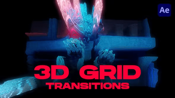 Videohive - 3D Grid Transitions | After Effects - 51004073