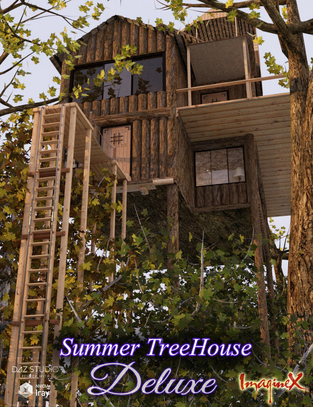 01 summer tree house deluxe release with rustic interiors daz3d