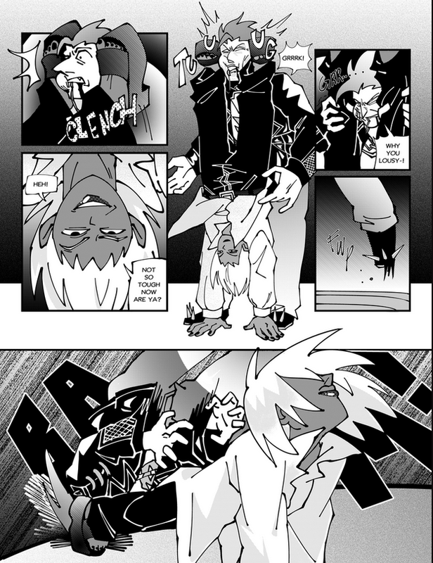 An entire page where Hennessy grabs the culprits face with her feet and forces him to the ground like an acrobatic suplex but with her legs not her arms.