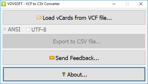 VovSoft CSV to VCF Converter 3.2