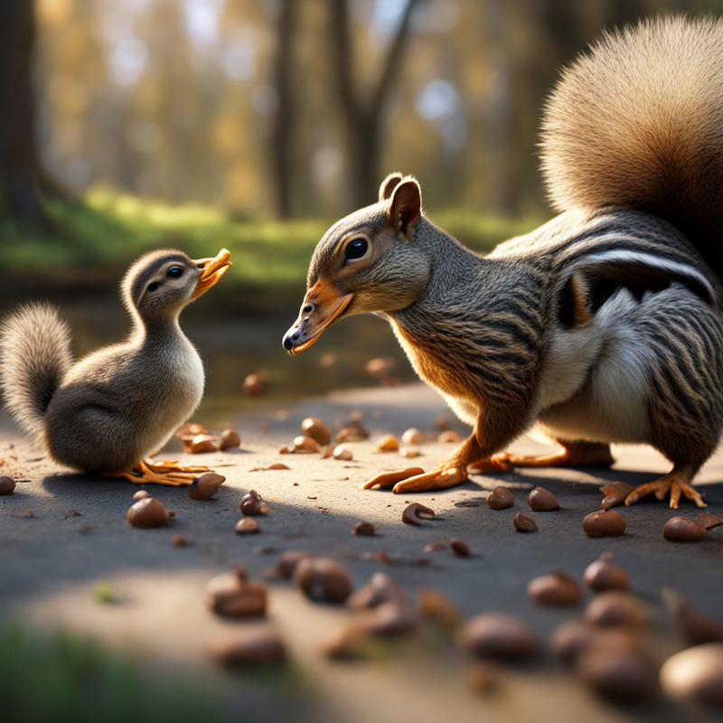 Zeljka_Reljic_ducks_attacks_squirrel,__photorealistic,_whimsical_9a5d5476-3c72-42b9-9ca1-2e0bc7b7651