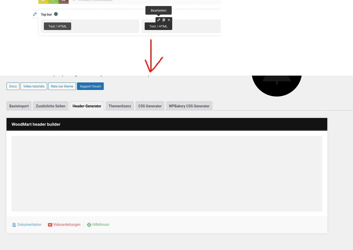 Not able to edit header text_html block