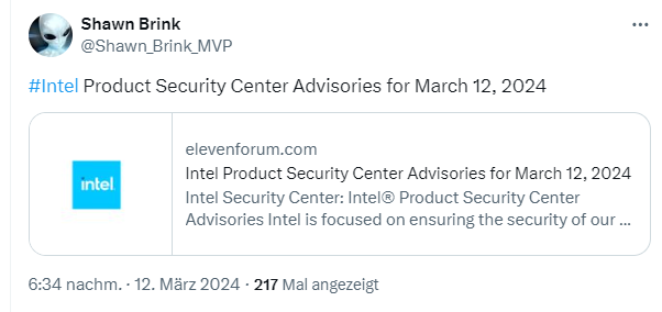 Intel Product Security Center