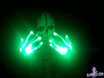 XO Green LED Light Up Gloves