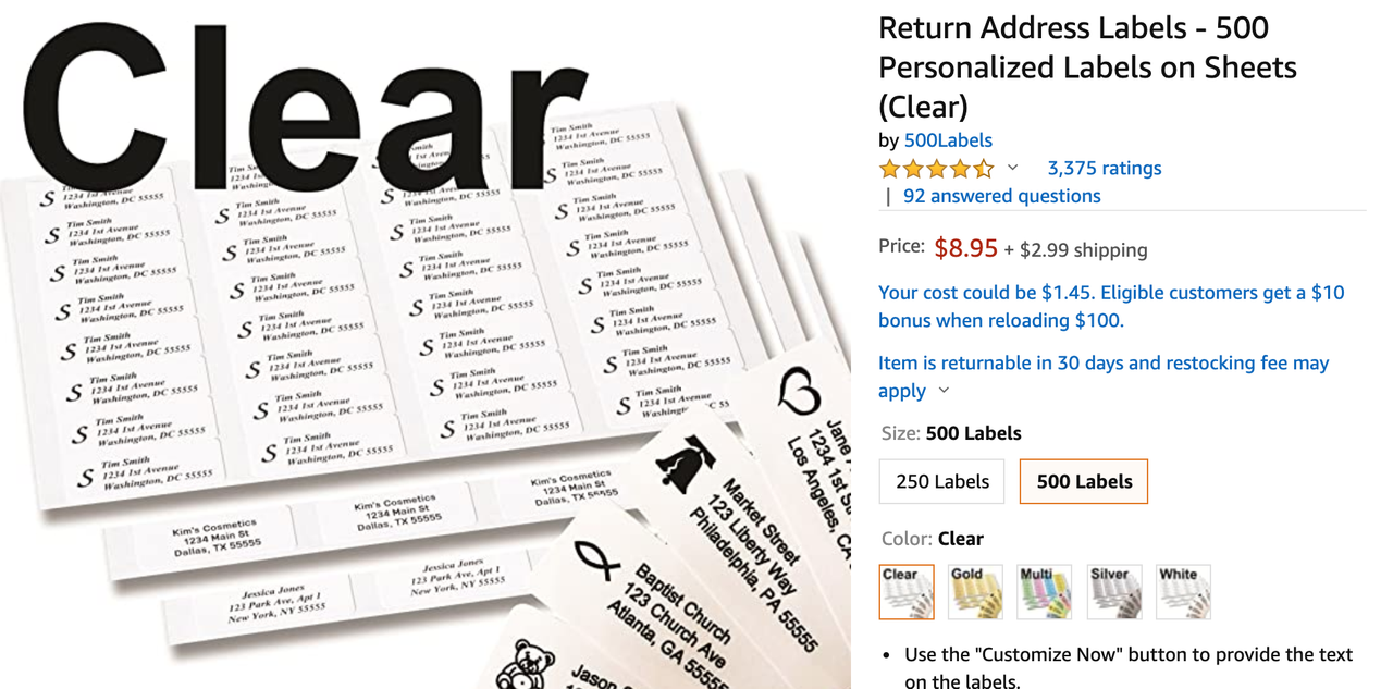Return address labels for dirt cheap? r/Frugal