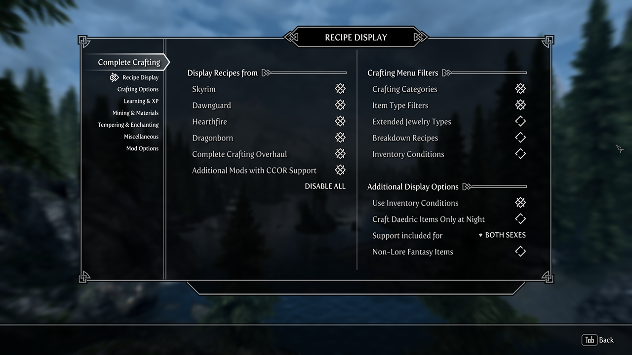 skyrim se enable mods