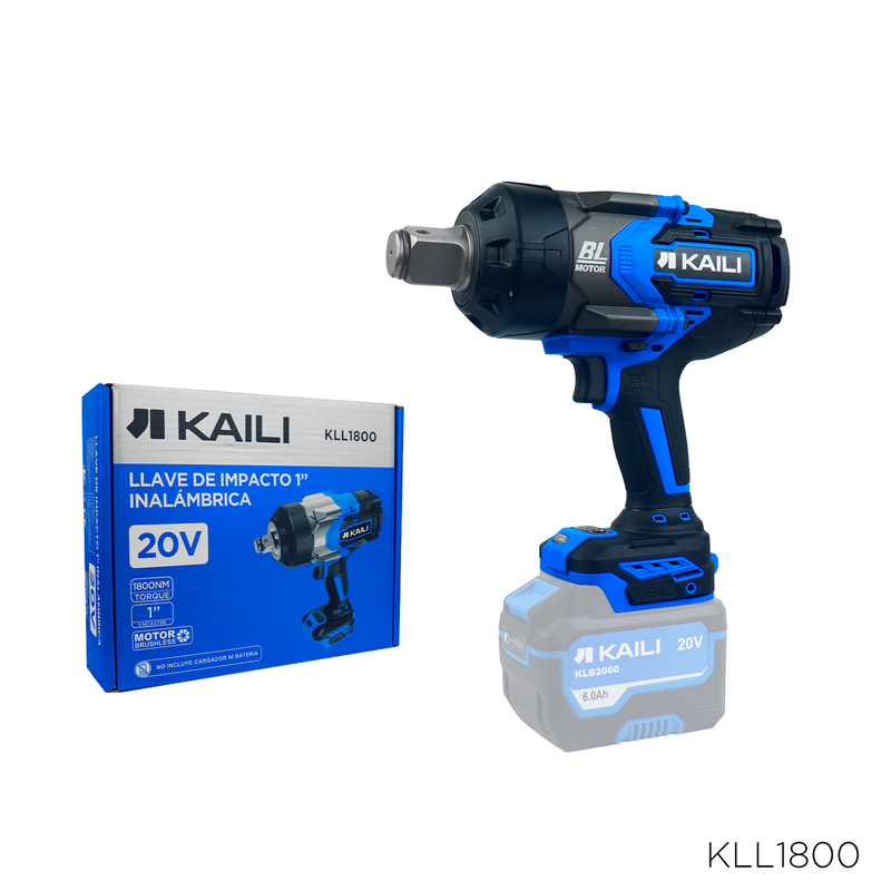 LLAVE DE IMPACTO BRUSHLESS DE 18 V 1800 NM KAILI