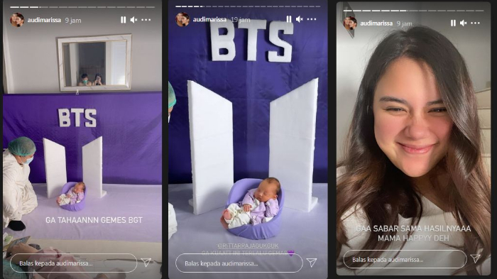 Audi Marissa memamerkan sesi pemotretan Baby Anzel Maverick