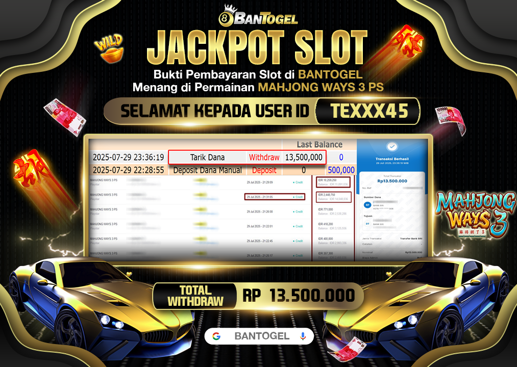 BUKTI JACKPOT LUNAS BANTOGEL
