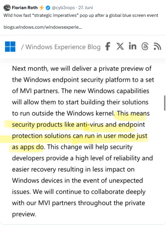 Florian Roth zu Windows Resilence Initiative