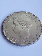 5 pesetas 1898. Alfonso XIII. "Flequillo"  20181207-114106