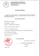 Anna Maria Mazetti - Certidao de Batismo