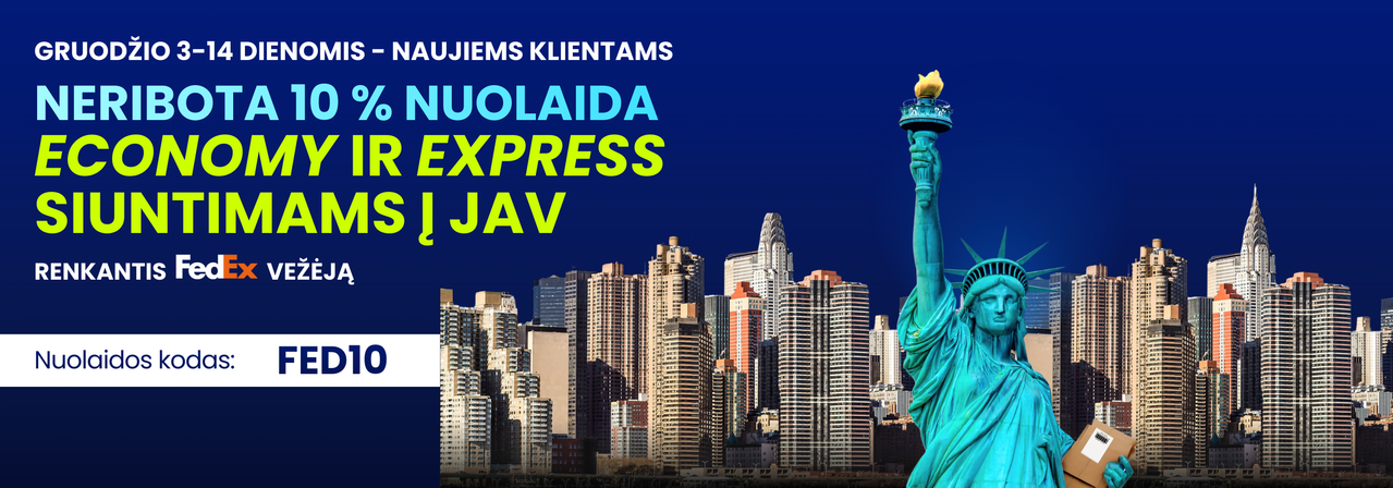 FedEx nuolaida siuntimui į JAV