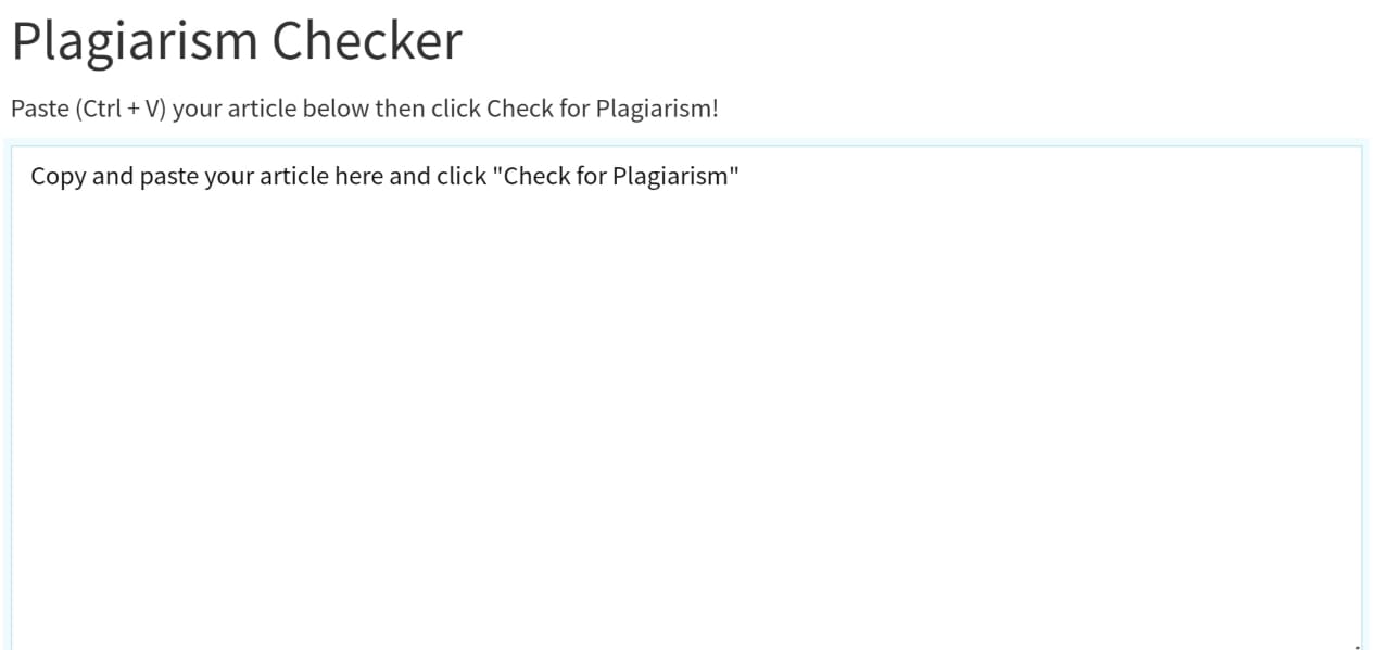 Plagiarism Checker