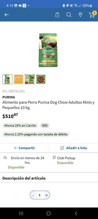 Sam's Club: Alimento para Perro DOG CHOW. Adultos minis y pequeños 10kg. 
