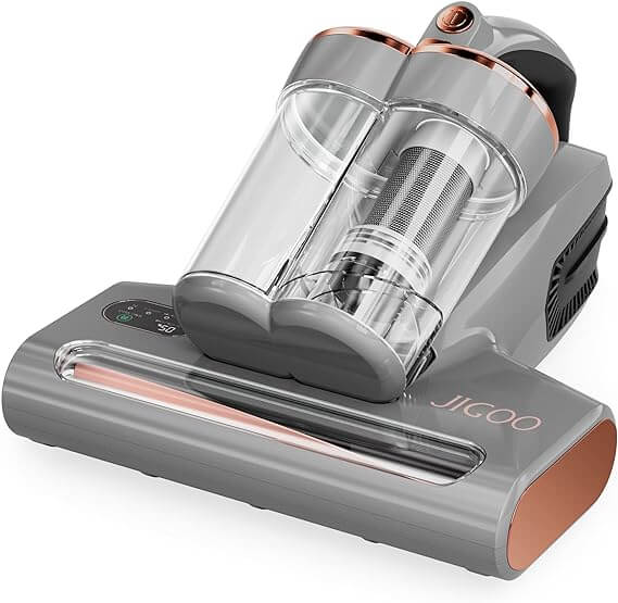 Aspiradora de ácaros para colchones y sofás, color blanco.