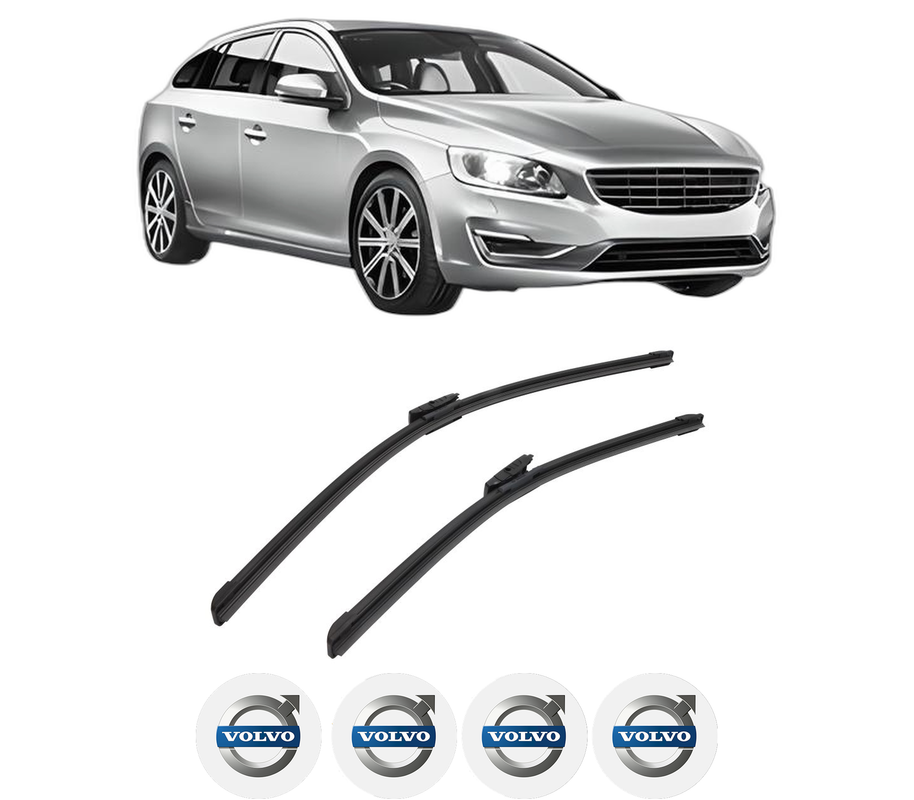 Set stergatoare auto VOLVO V60 I (155) din 2010-2018, pentru parbriz auto, 2 bucati, Bosch Aerotwin Multi, din cauciuc siliconat rezistent, 4 Stickere Auto VOLVO