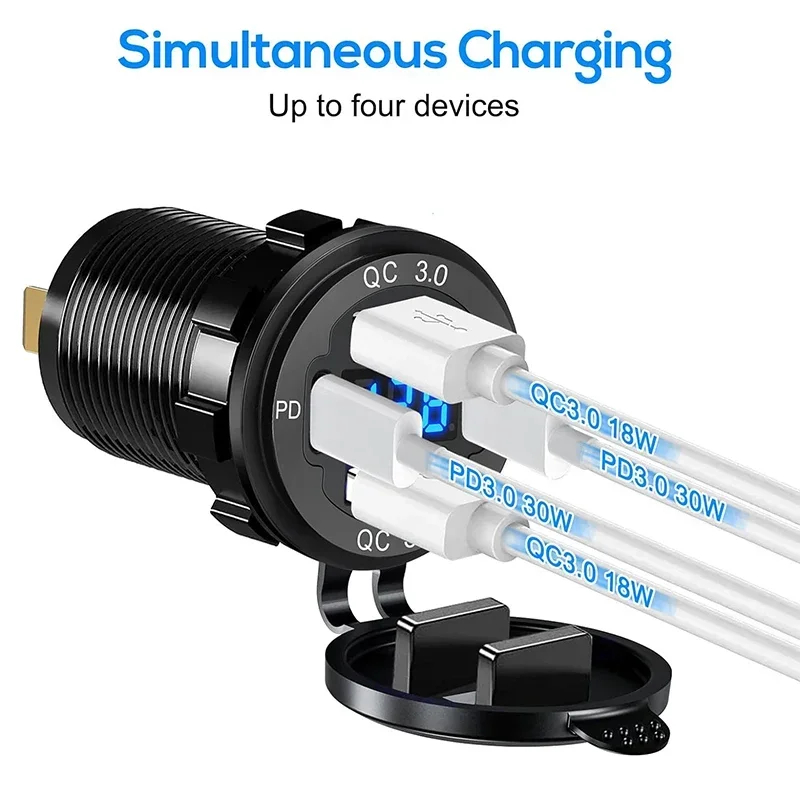 Simultaneous Quad Device Charging Adapter